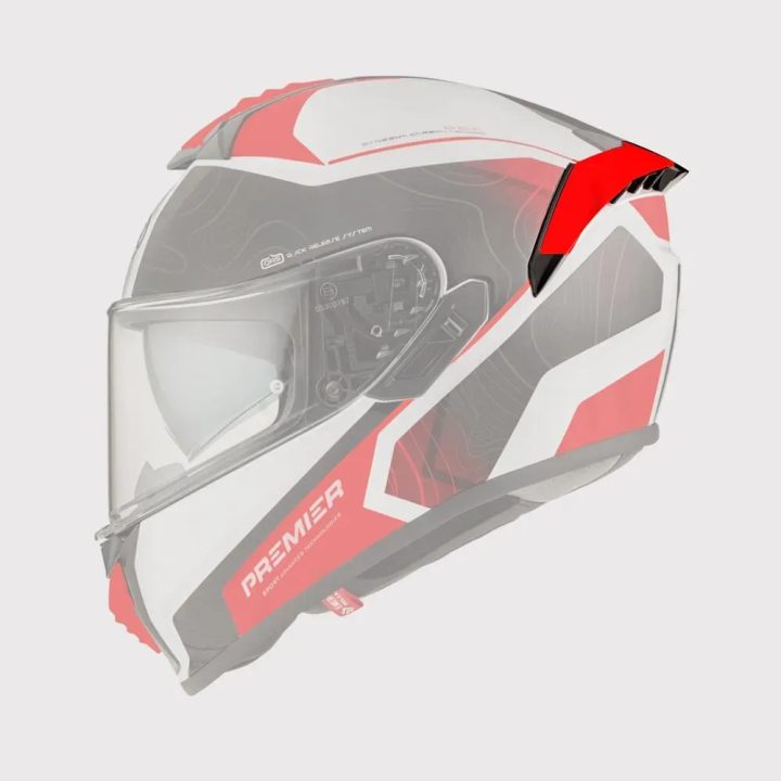 Evoluzione Helmet Spoiler — Red, One Size, for Premier Evoluzione helmets
