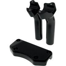 Handlebar Riser & Top Clamp Kit — 25.4 mm (1") clamp, 38.1 mm (1-1/2") pullback, 14 cm (5-1/2") rise, Black