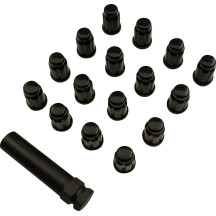 Tuercas estriadas — M10 x 1.25, paquete de 16, negro