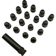 Tuercas estriadas — M12 x 1.50, paquete de 16, negro
