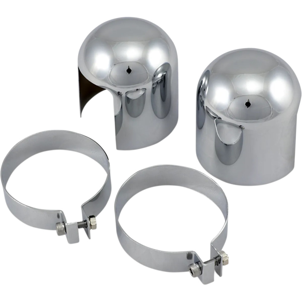Chrome Shock Top Caps — Top mount, Pair
