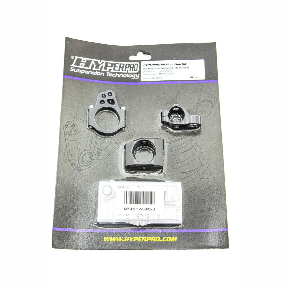 Steering Damper Mounting Kits — Black, Pair