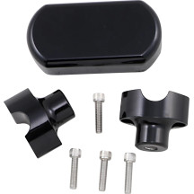 Solid Handlebar Riser & Top Clamp Kit — 25.4 mm (1") clamping diameter, 38.1 mm (1-1/2") rise, Black