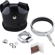 Beverage Carrier — 1" handlebar, 79 mm (3-1/8") inside diameter, Black, Chrome