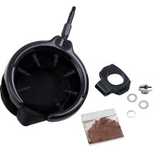 Universal Drink Holder with Basket — 1" handlebar clamp, black