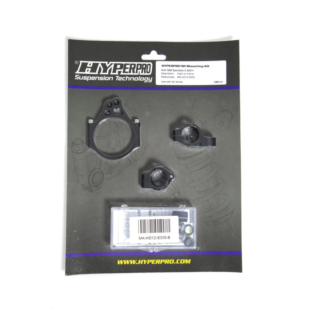 Steering Damper Mounting Kit — HYPERPRO, MK-HD12-S005-B, Black