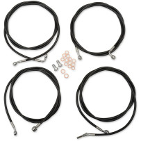 Standard Black Vinyl Handlebar Cable/Brake Line Kit — 12"–14" handlebar height, Ape Hanger
