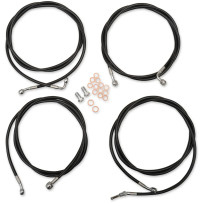 Standard Black Vinyl Handlebar Cable/Brake Line Kit — Ape Hanger, 38–43 cm (15–17"), ABS