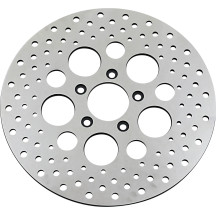 Polished Stainless Steel Drilled Brake Rotor — 292 mm (11.5"), Silver polished