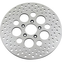 Polished Stainless Steel Drilled Brake Rotor — 292 mm (11.5"), Silver polished